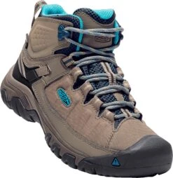 'Keen Outdoor' Women's Targhee EXP WP Mid Hiker - Brindle / Blue Coral -Carhartt Store 1017737 3Q large 1024x1024@2x