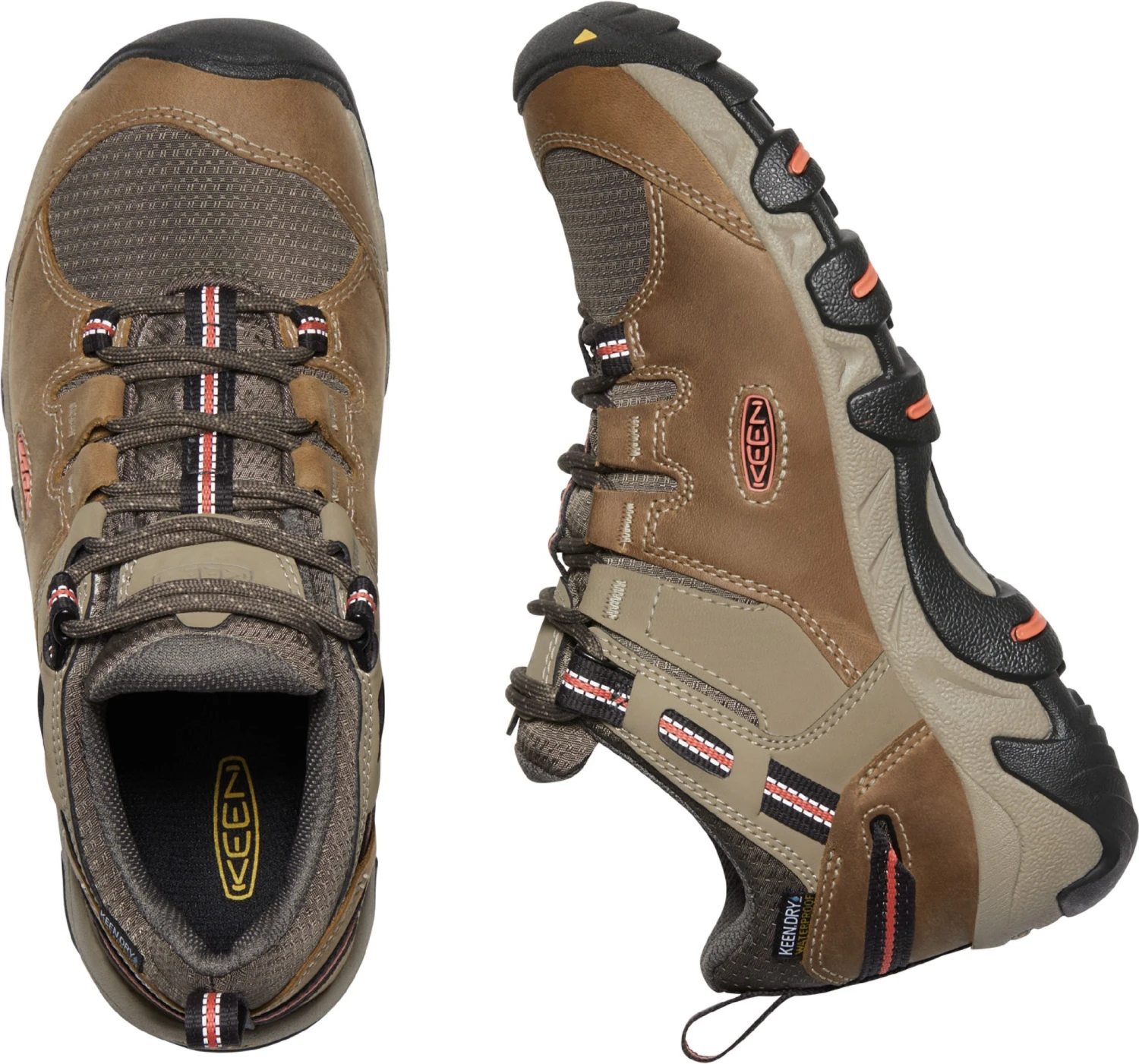 'Keen Outdoor' Women's Steens WP Leather Low Hiker - Timberwolf / Coral 7 'Keen Outdoor' Women's Steens WP Leather Low Hiker - Timberwolf / Coral - Image 5