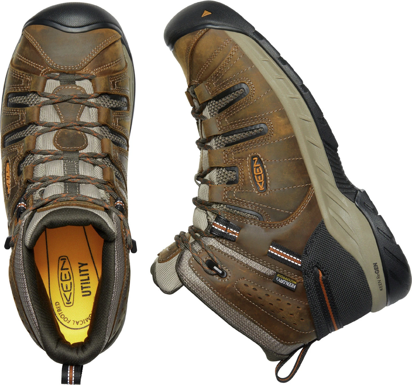 'Keen Utility' Men's Flint II Mid EH WP Soft Toe - Black Olive / Brindle 4 'Keen Utility' Men's Flint II Mid EH WP Soft Toe - Black Olive / Brindle - Image 2