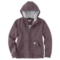 'Carhartt' Women's Clarksburg Sherpa-lined Full Zip Hoodie - Blackberry Heather -Carhartt Store 102787 V27 WF22 e 1024x1024@2x