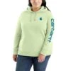 'Carhartt' Women's Clarksburg Logo Sleeve Graphic Hoodie - Hint Of Lime -Carhartt Store 102791 GB4 WS23P b 1024x1024@2x