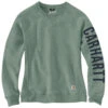 'Carhartt' Women's Midweight Logo Sleeve Crewneck Sweatshirt - Jade Heather -Carhartt Store 104410 GA0 WF22 e 1024x1024@2x