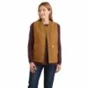 'Carhartt' Women's Rugged Flex Canvas Insulated Rib Collar Vest - Carhartt Brown -Carhartt Store 104423BRN WF20 CM 1024x1024@2x