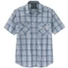 'Carhartt' Men's Rugged Flex Relaxed Fit Lightweight Snap Front Short Sleeve Plaid - Steel Blue -Carhartt Store 105198 437 MS22 e 2 1024x1024@2x