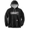 'Carhartt' Men's Midweight Felt Logo Hoodie - Black -Carhartt Store 105494 BLK MF22 e 2 1024x1024@2x