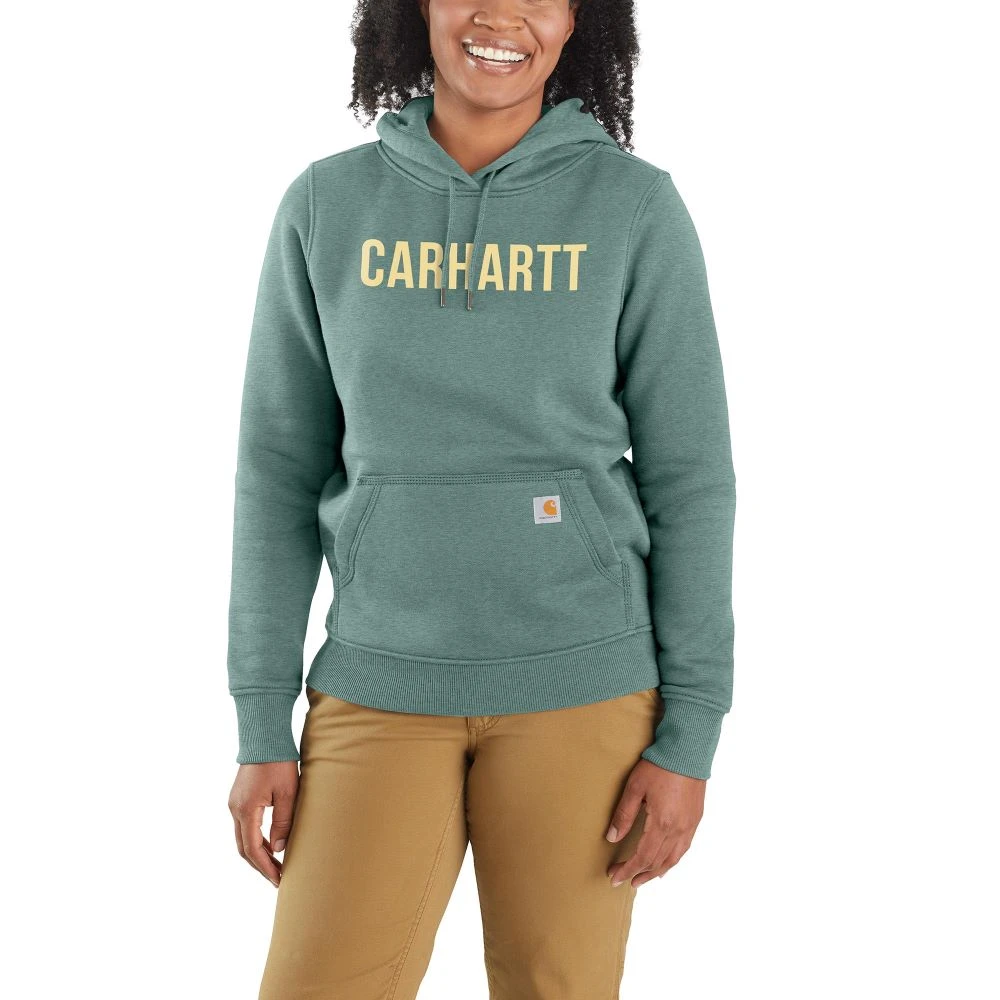 'Carhartt' Women's Relaxed Fit Midweight Graphic Hoodie - Succulent Heather 3 'Carhartt' Women's Relaxed Fit Midweight Graphic Hoodie - Succulent Heather
