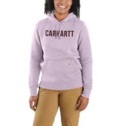 'Carhartt' Women's Relaxed Fit Midweight Graphic Hoodie - Amethyst Fog