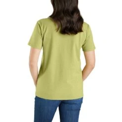 'Carhartt' Women's Heavyweight Floral Logo T-Shirt - Green Olive Heather -Carhartt Store 105736 G89 AVB WS23 b 1024x1024@2x