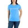 'Carhartt' Women's Lightweight Logo Graphic T-Shirt - Azure Blue -Carhartt Store 105764 HA6 WS23 b 1024x1024@2x