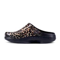 'OOFOS' Women's OOcloog Luxe Pixel Clog - Black / Black Leopard -Carhartt Store 1203BLKLEOPRD shot4 1024x1024@2x