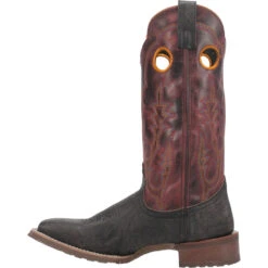 'Laredo' Men's Isaac Western Square Toe - Black / Distressed Maroon -Carhartt Store 7965 3 1024x1024@2x