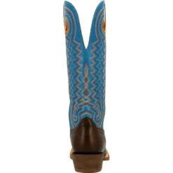 'Durango' Men's 15" Rebel Pro Western Saddle Boot - Chestnut / Brilliant Blue -Carhartt Store DDB0337 back 1024x1024@2x