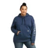 'Ariat' Women's Rebar Graphic Hoodie - Navy Heather -Carhartt Store F21 WMS WORK 10037618 front plus 1024x1024@2x