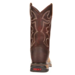 'Rocky' Men's 10" Original Ride Branson Roper WP Round Toe - Tan / Bridle Brown -Carhartt Store FQ0002732 back 1024x1024@2x