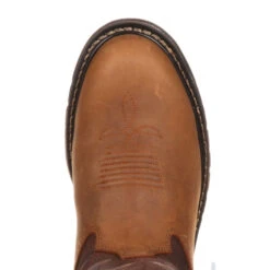 'Rocky' Men's 10" Original Ride Branson Roper WP Round Toe - Tan / Bridle Brown -Carhartt Store FQ0002732 birdseye 1024x1024@2x