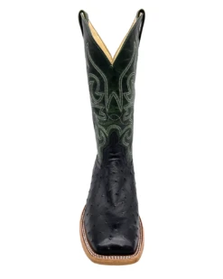 'Anderson Bean' Men's 13" HorsePower Top Hand Full Quill Ostrich - Black / Emerald Explosion -Carhartt Store HP80043 1024x1024@2x