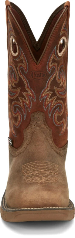 'Justin' Men's 11" Rush Western Square Toe - Peanut Tan / Bronze Orange -Carhartt Store JST 008 SE7402 1024x1024@2x