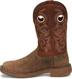 'Justin' Men's 11" Rush Western Square Toe - Peanut Tan / Bronze Orange -Carhartt Store JST 009 SE7402 1024x1024@2x