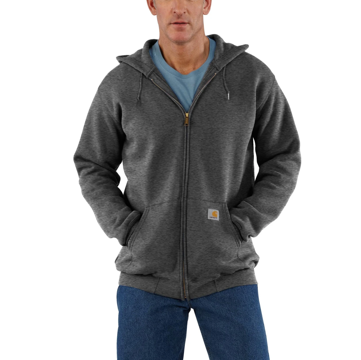 'Carhartt' Men's Loose Fit Midweight Full Zip Sweatshirt - Carbon Heather 3 'Carhartt' Men's Loose Fit Midweight Full Zip Sweatshirt - Carbon Heather