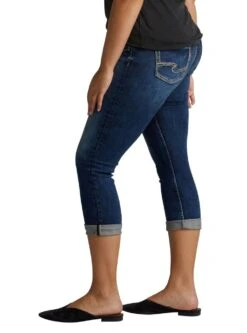 'Silver Jeans' Women's Suki Mid Rise Curvy Capri - Dark Indigo -Carhartt Store L43916SSX325 IND 03 1024x1024@2x