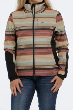 'Cinch' Women's Blanket Stripe Bonded Jacket - Multi