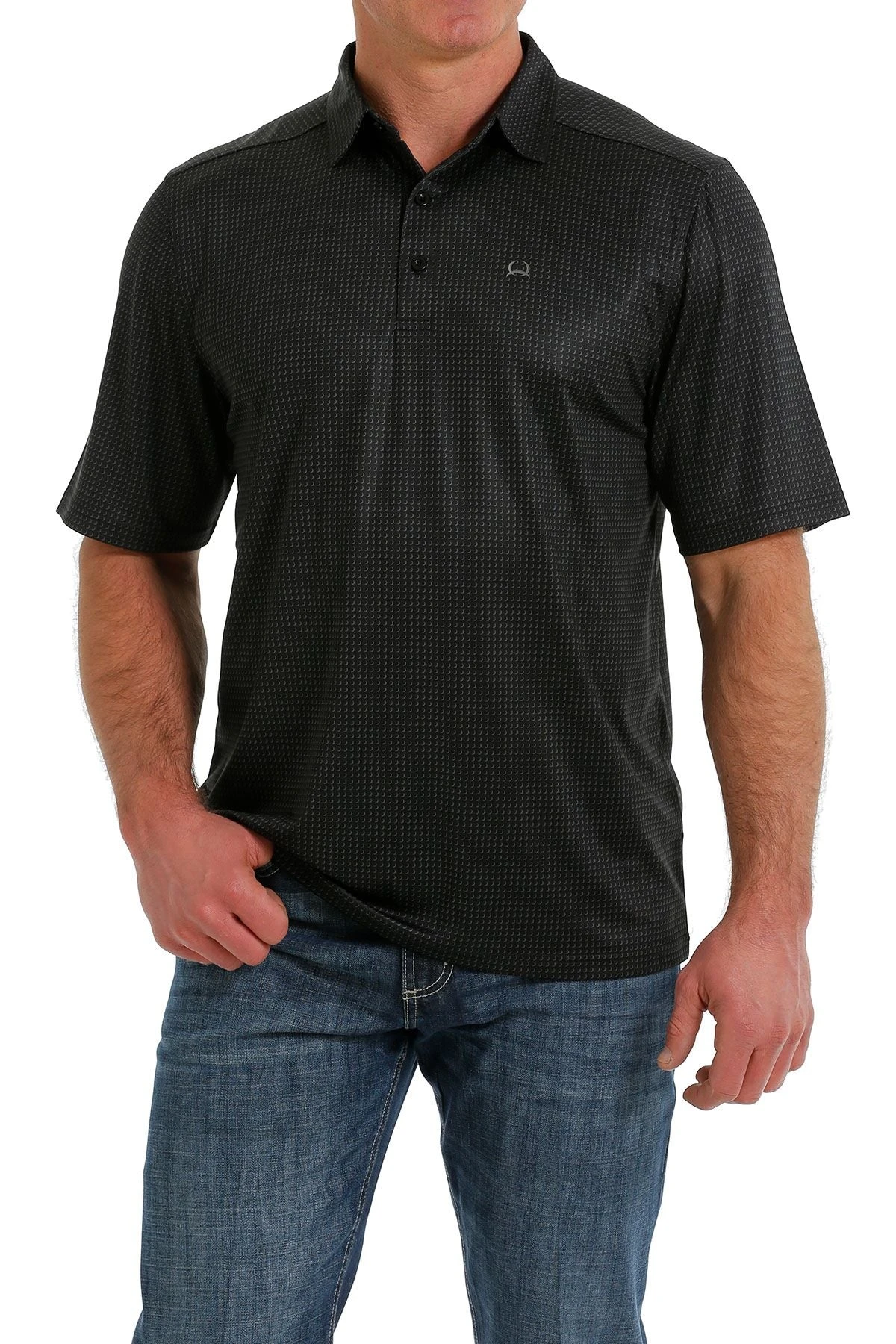 'Cinch' Men's Arenaflex Polo - Black 3 'Cinch' Men's Arenaflex Polo - Black