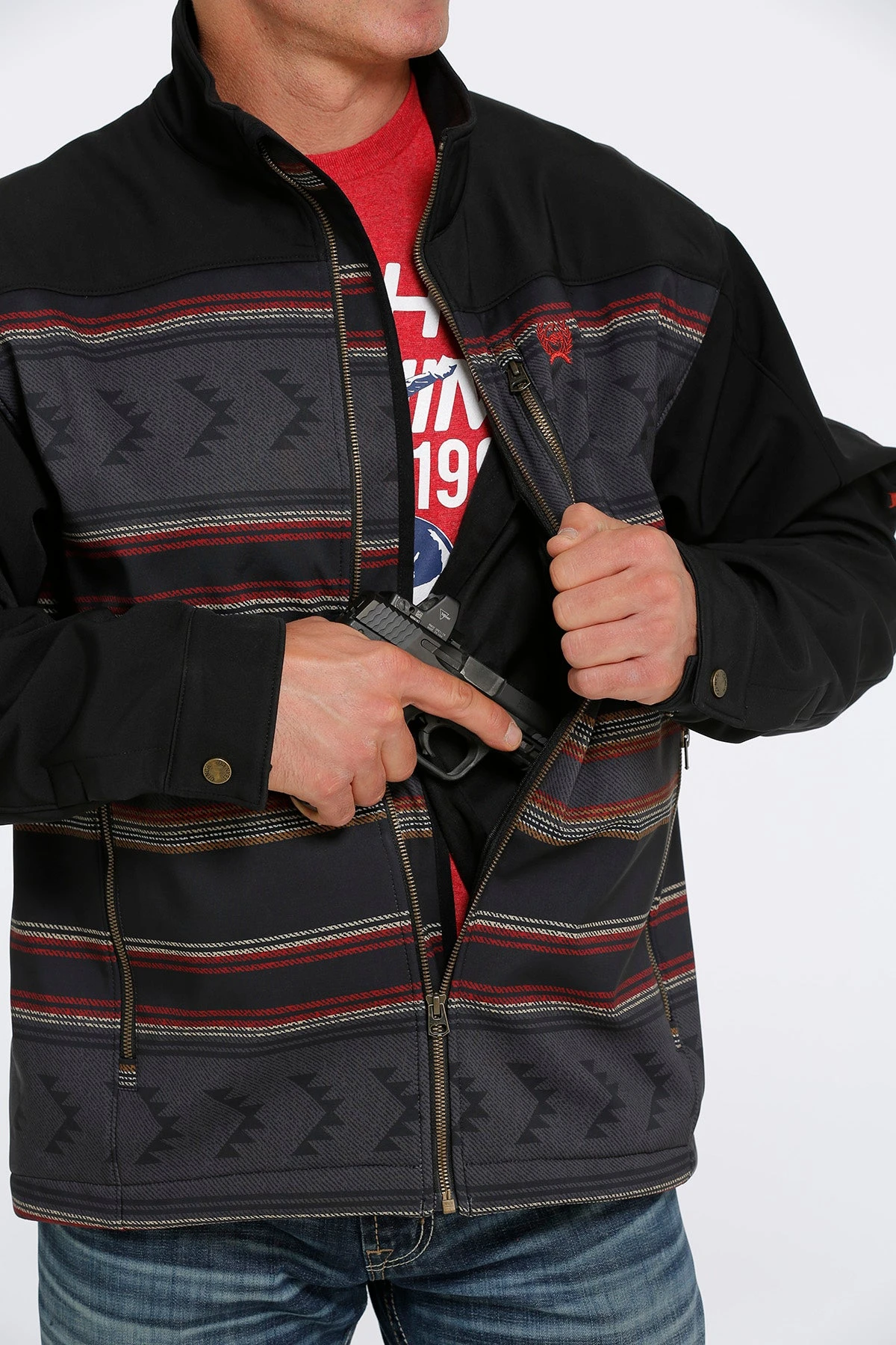 'Cinch' Men's Concealed Carry Bonded Jacket - Black 3 'Cinch' Men's Concealed Carry Bonded Jacket - Black