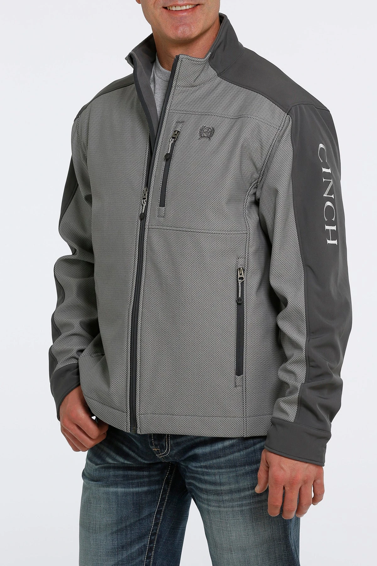'Cinch' Men's Concealed Carry Textured Bonded Jacket - Grey 4 'Cinch' Men's Concealed Carry Textured Bonded Jacket - Grey - Image 2
