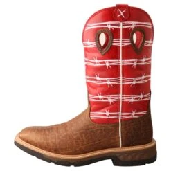 'Twisted X' Men's 12" Western Work Square Toe - Distressed Saddle / Ruby Red -Carhartt Store MXB0008 LT 4800x4800 dbb7cdd8 07a2 4a73 8bce 4667d672a281 1024x1024@2x