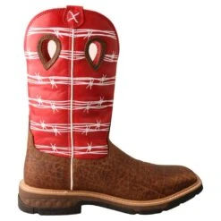'Twisted X' Men's 12" Western Work Square Toe - Distressed Saddle / Ruby Red -Carhartt Store MXB0008 RT 4800x4800 7f5b7696 ad70 4c16 8bf6 4cf29c4d1139 1024x1024@2x