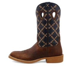 'Twisted X' Men's 12" Tech X Western Square Toe - Rustic Brown/ Navy -Carhartt Store MXTR004.06 4800x4800 L 1024x1024@2x