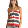 'Panhandle Slim' Women's Americana Tie Dye Tank - Multi