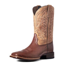 'Ariat' Men's 11" Night Life Ultra Western Square Toe - Antique Tabac Smooth Quill Ostrich / Sorrel Brown -Carhartt Store S22 MNS WEST 10040344 front 1024x1024@2x