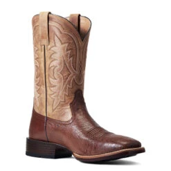 'Ariat' Men's 11" Night Life Ultra Western Square Toe - Antique Tabac Smooth Quill Ostrich / Sorrel Brown -Carhartt Store S22 MNS WEST 10040344 medial 1024x1024@2x