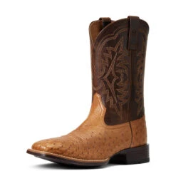 'Ariat' Men's 11" Night Life Ultra Western Square Toe - Ranger Smooth Quill Ostrich / Beam Brown -Carhartt Store S22 MNS WEST 10040345 3 4 front 1024x1024@2x