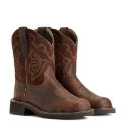 'Ariat' Women's 8" Fatbaby Heritage Tess Western Round Toe - Forest Brown / Jamocha -Carhartt Store S22 WMS WEST 10040264 pair 1024x1024@2x