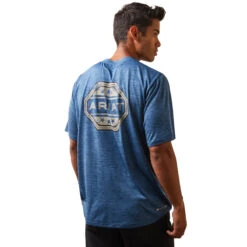 'Ariat' Men's Charger Ariat Stamp T-Shirt - Sky Fall -Carhartt Store S23 MNS WEST 10043769 back 1024x1024@2x