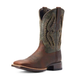 'Ariat' Men's 11" Rowder VentTEK 360° Western Square Toe - Rust / Forest Green -Carhartt Store S23 MNS WEST 10044478 3 4 front 1024x1024@2x