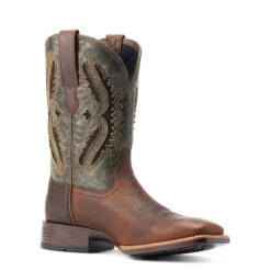'Ariat' Men's 11" Rowder VentTEK 360° Western Square Toe - Rust / Forest Green -Carhartt Store S23 MNS WEST 10044478 medial 1024x1024@2x