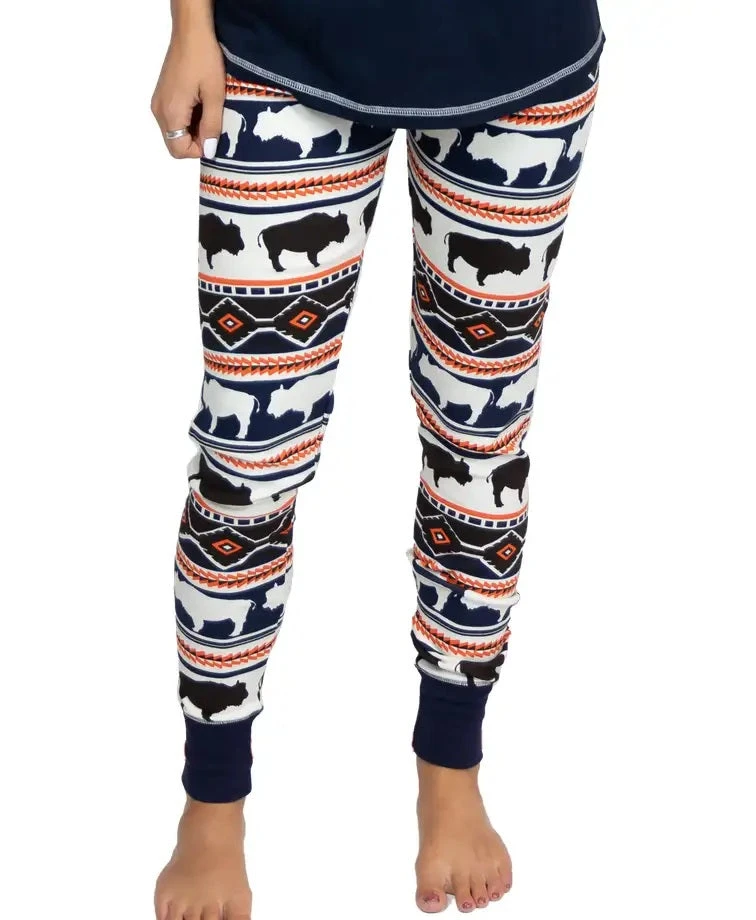 'Lazy One' Women's Buffalo Fair Isle Leggings - White 3 'Lazy One' Women's Buffalo Fair Isle Leggings - White
