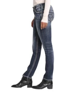 'Silver Jeans' Women's Suki Mid Rise Straight Leg - Distressed Dark Indigo 7 'Silver Jeans' Women's Suki Mid Rise Straight Leg - Distressed Dark Indigo -Carhartt Store l93413sdi349 2 1024x1024@2x