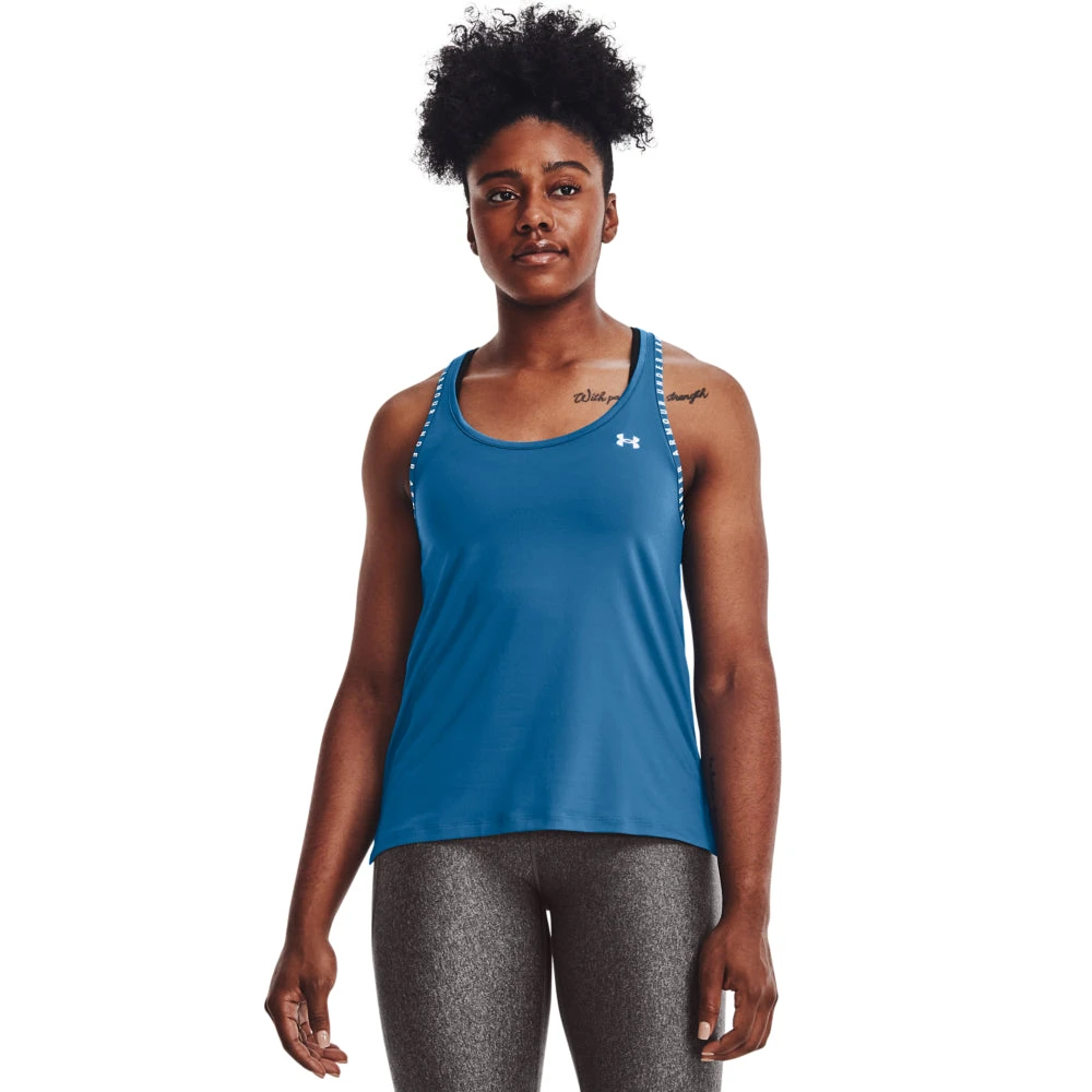 'Under Armour' Women's Knockout Tank - Cruise Blue / Capri 4 'Under Armour' Women's Knockout Tank - Cruise Blue / Capri - Image 2