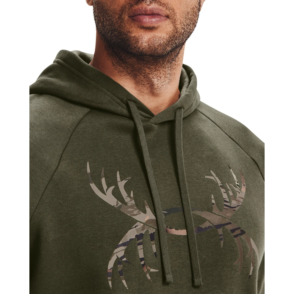 'Under Armour' Men's Rival Fleece Antler Hoodie - Marine OD Green 4 'Under Armour' Men's Rival Fleece Antler Hoodie - Marine OD Green - Image 2