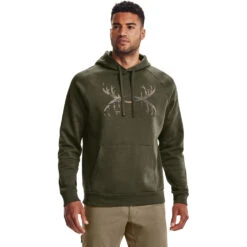 'Under Armour' Men's Rival Fleece Antler Hoodie - Marine OD Green