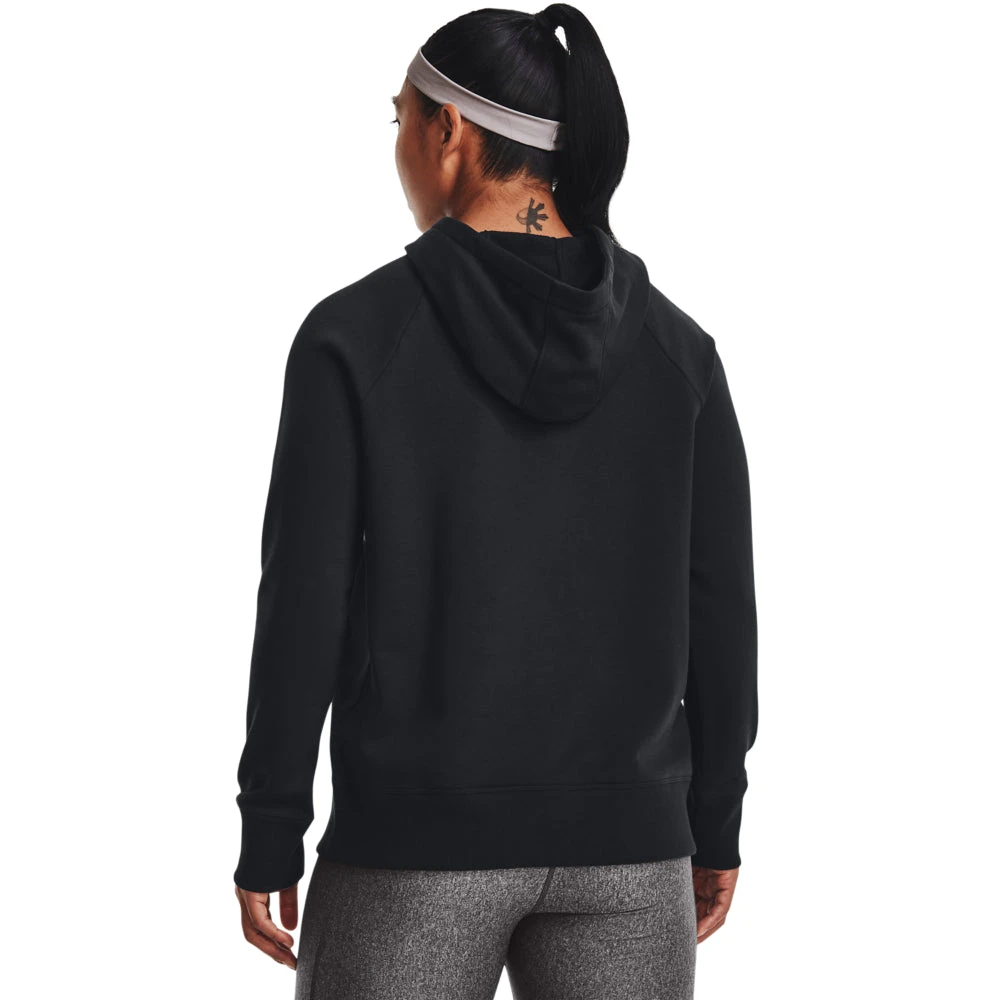 'Under Armour' Women's Rival Fleece Big Logo Foil Outline Hoodie - Black 5 'Under Armour' Women's Rival Fleece Big Logo Foil Outline Hoodie - Black - Image 3