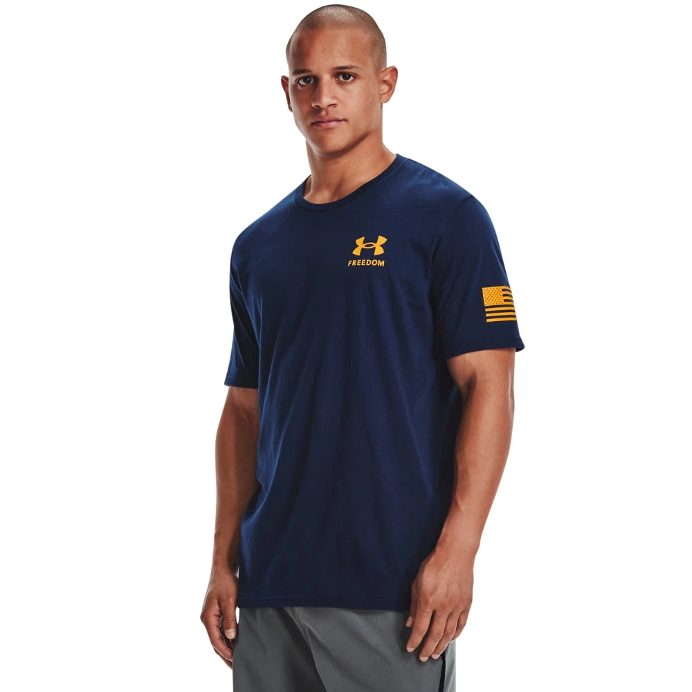 'Under Armour' Men's Freedom Flag T-Shirt - Academy / Steeltown Gold 5 'Under Armour' Men's Freedom Flag T-Shirt - Academy / Steeltown Gold - Image 3