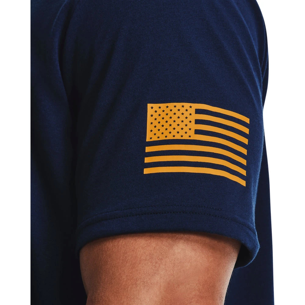 'Under Armour' Men's Freedom Flag T-Shirt - Academy / Steeltown Gold 4 'Under Armour' Men's Freedom Flag T-Shirt - Academy / Steeltown Gold - Image 2